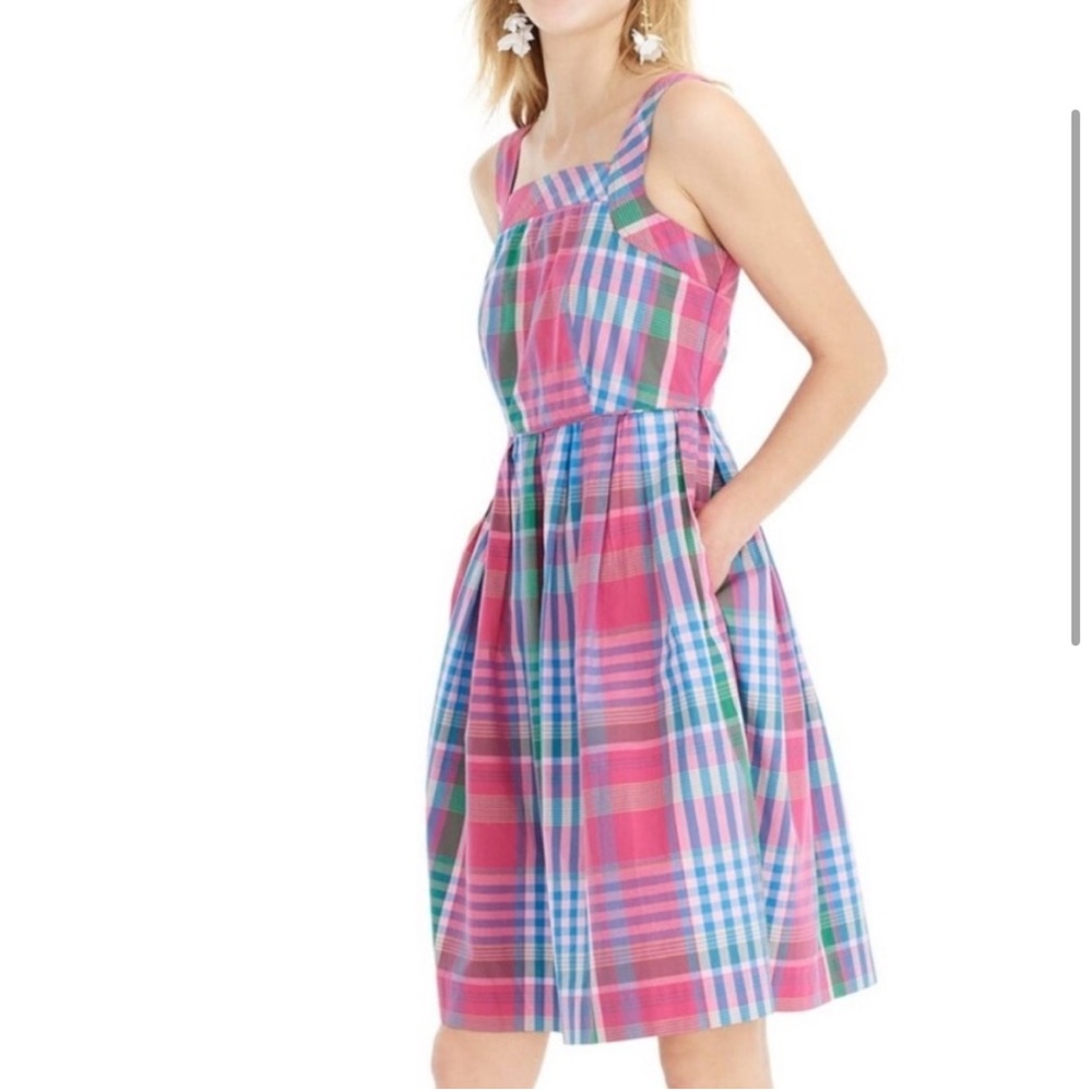 J.Crew Plaid Poplin Cotton Apron Dress size 12